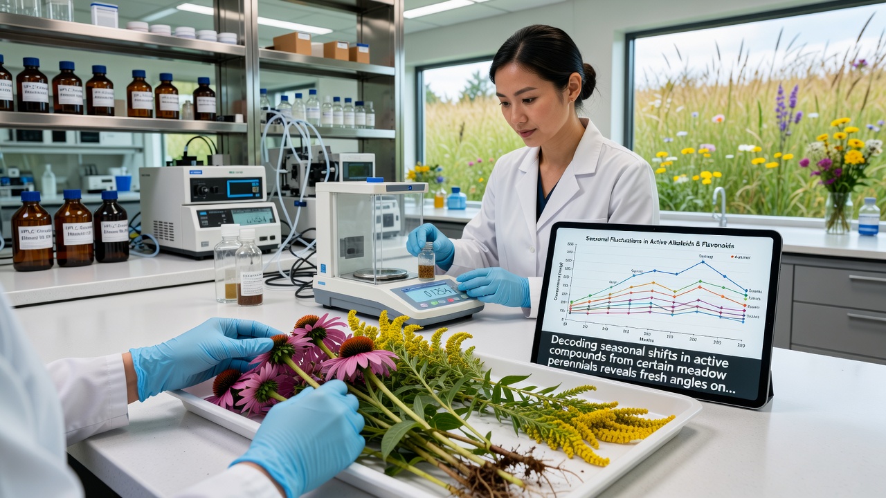 Traditional harvest timing illustrated through meadow perennial specimens collected at different seasonal points